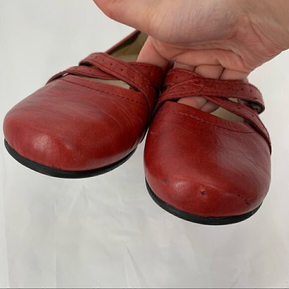 Wolky womens flats size 36 red leather sticky strap maryjanes walking - Picture 9 of 14